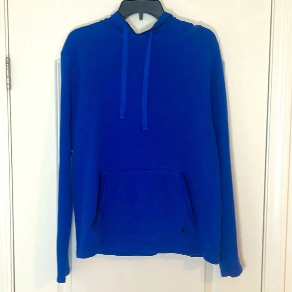Polo Ralph Lauren Thermal Sleepwear Blue 100% Cotton Hoodie - Size Medium